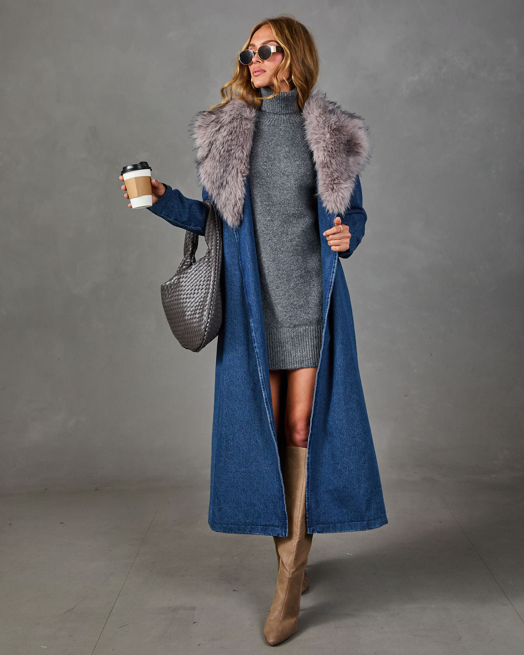 Dinner Ready Knit Turtleneck Mini Dress