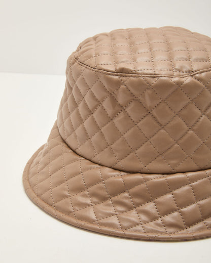 Cela Quilted Vegan Leather Bucket Hat