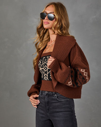 Lillianna Knit Abstract Cardigan Set