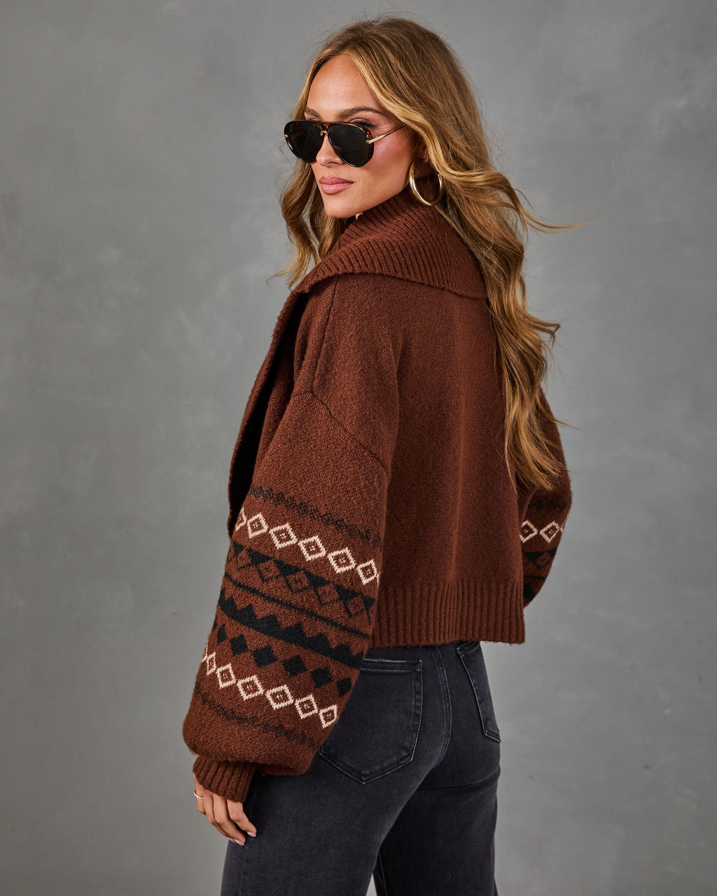 Lillianna Knit Abstract Cardigan Set