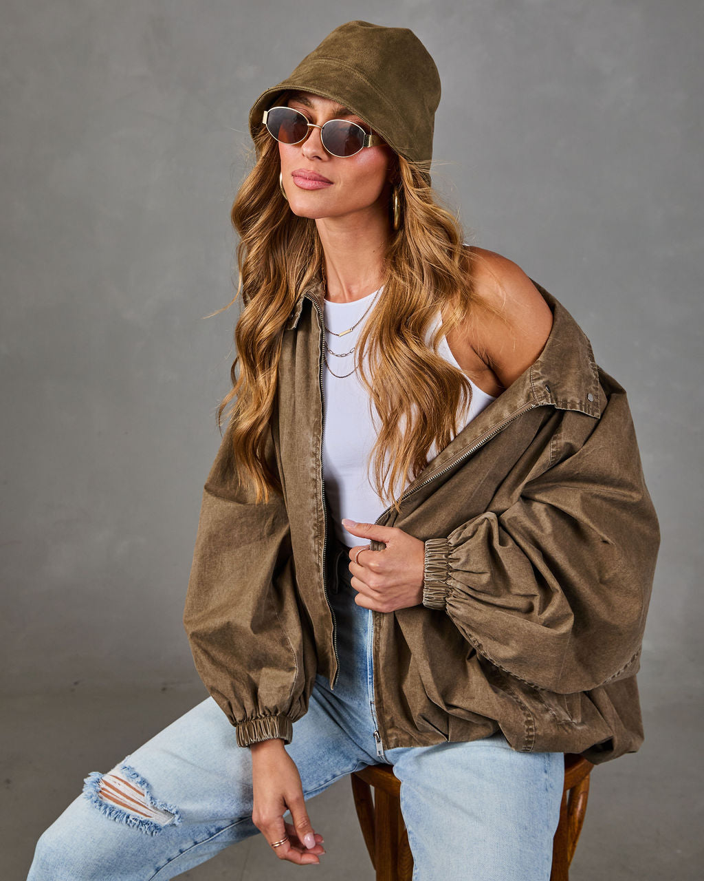 Jayden Faux Suede Bucket Hat