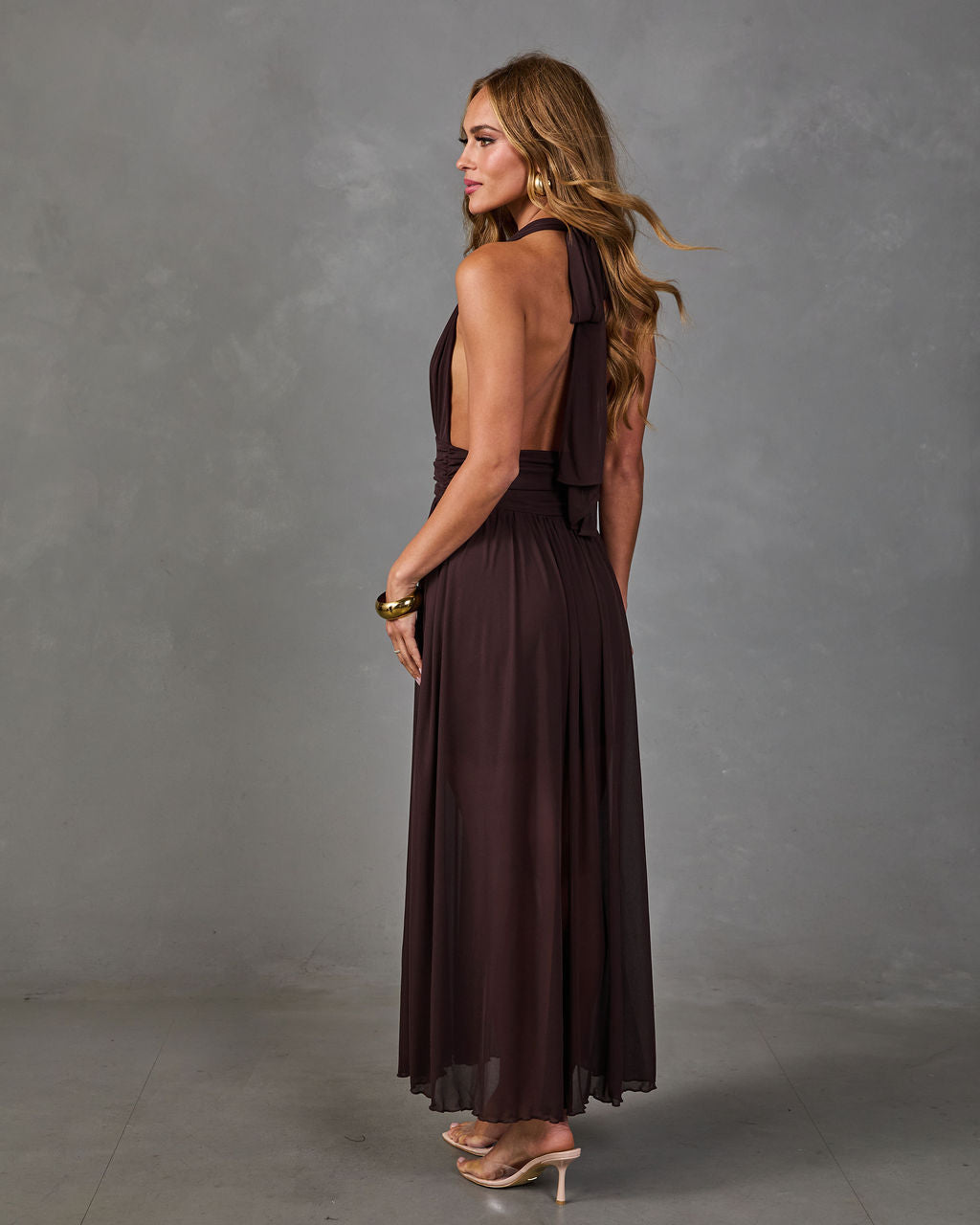 Maxwell Halter Neck Maxi Dress