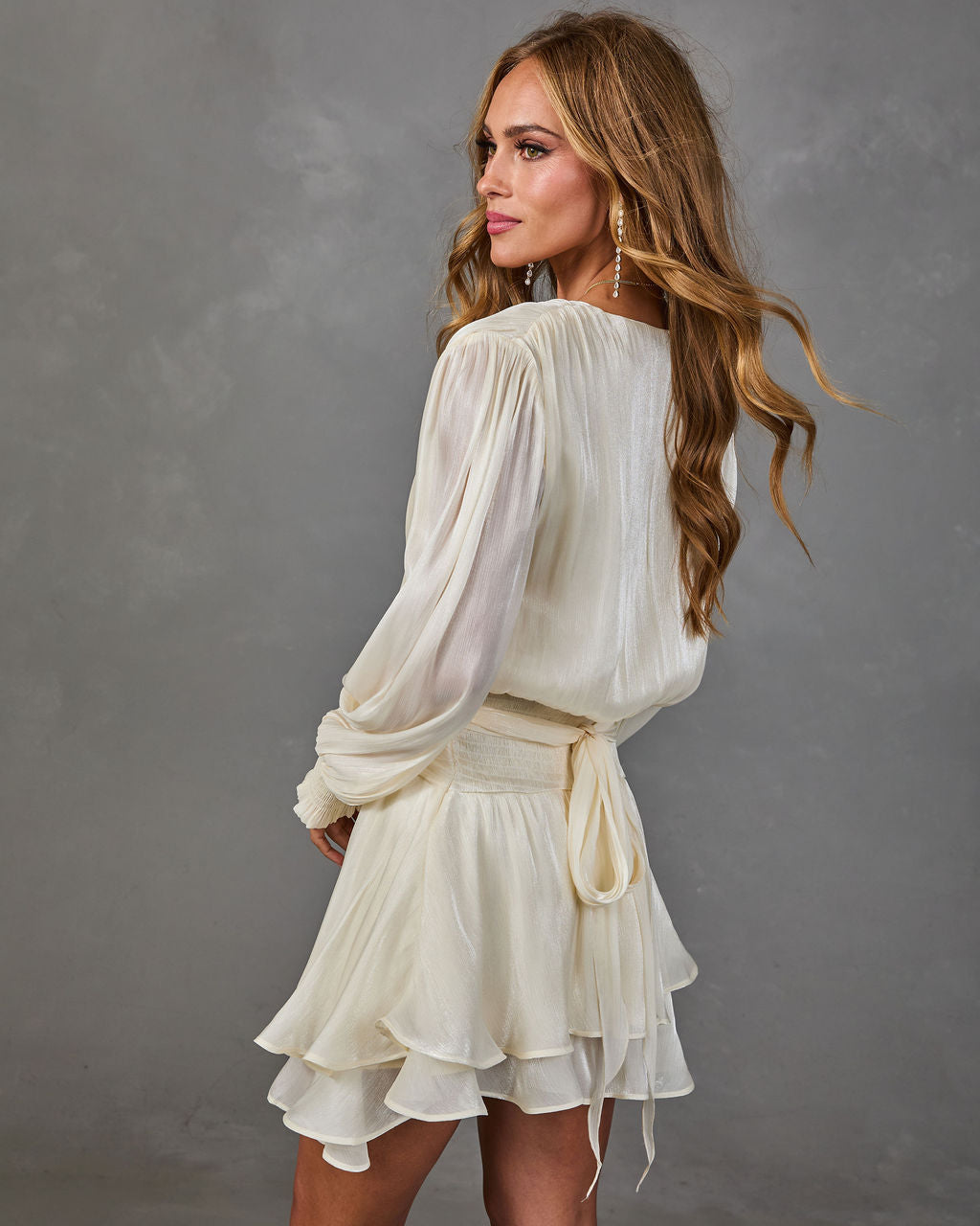 Adaline Chiffon Drape Mini Dress
