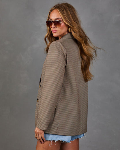 Just Darling Plaid Houndstooth Blazer