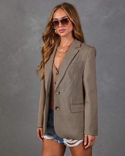 Just Darling Plaid Houndstooth Blazer