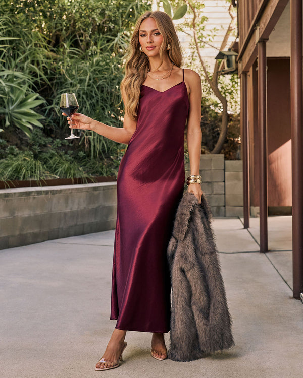 Ruisa Slip Satin Maxi Dress