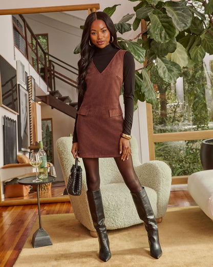 Saundra Faux Suede Mini Dress