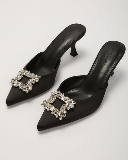 Lets Dance Rhinestone Buckle Mule
