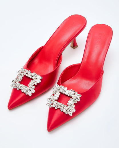 Lets Dance Rhinestone Buckle Mule