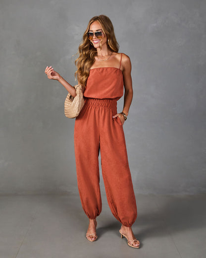 Sunlit Stone Twill Jumpsuit