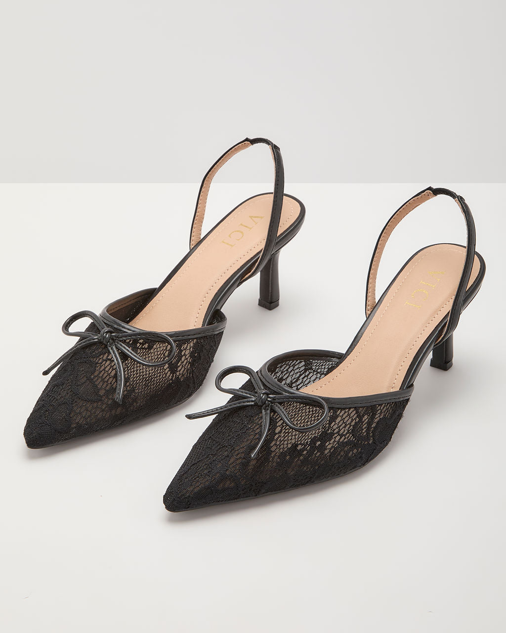 Sweet Devotion Lace Slingback Heels