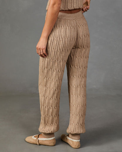 Luxe Embrace Cable Knit Drawstring Joggers