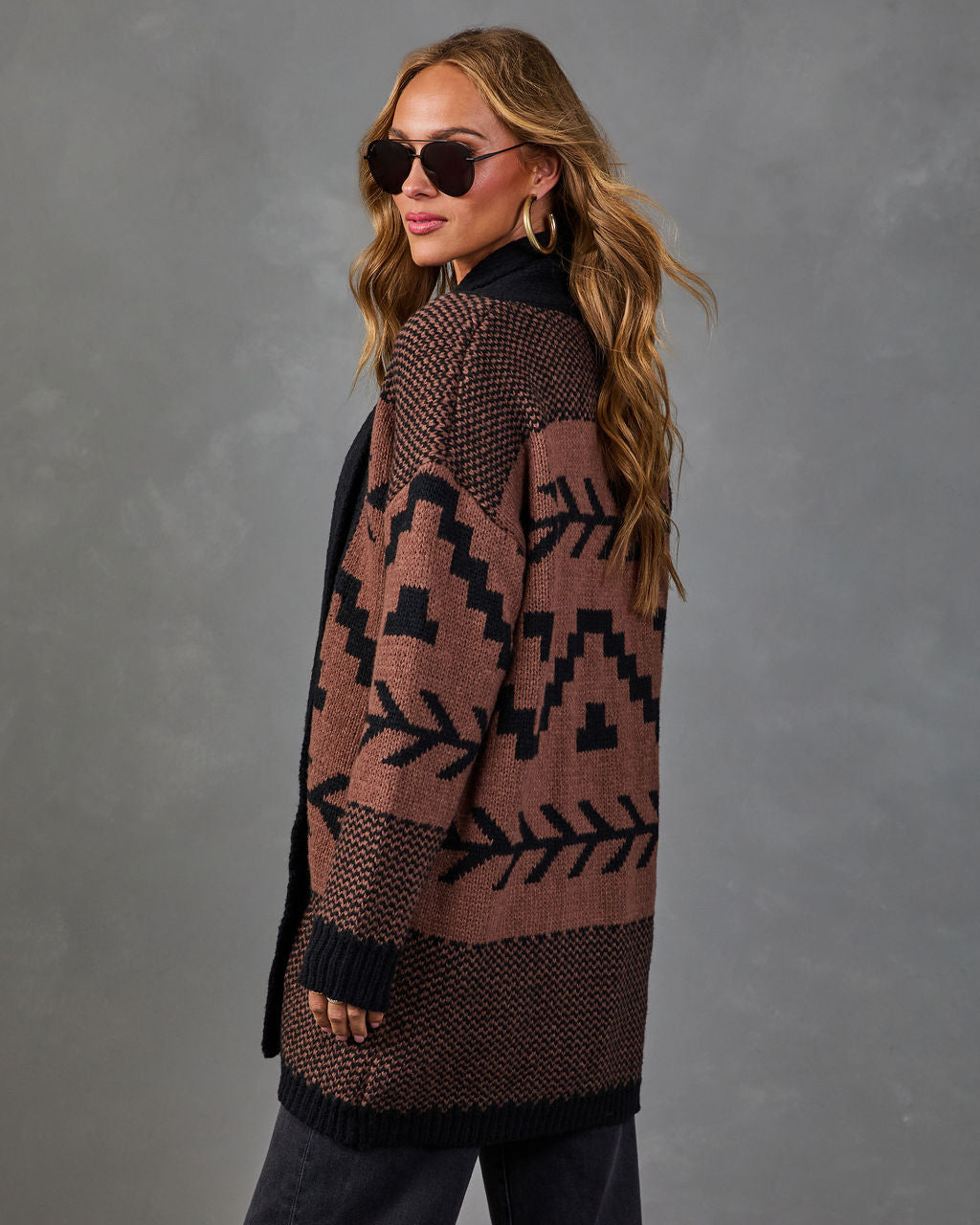 Sunday Feeling Knit Abstract Cardigan