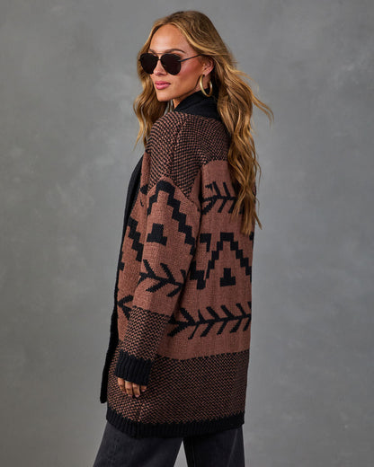 Sunday Feeling Knit Abstract Cardigan