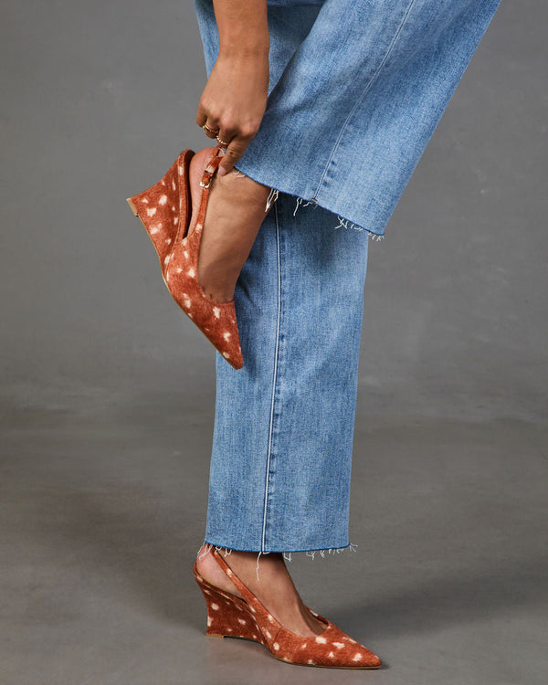 Jessy Doe Print Slingback Wedge Heel