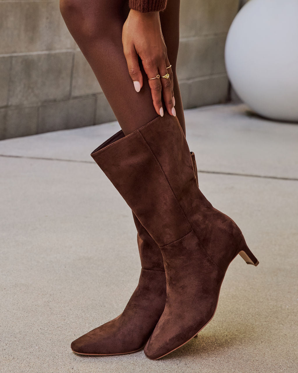 Nelle Faux Suede Mid Calf Boots