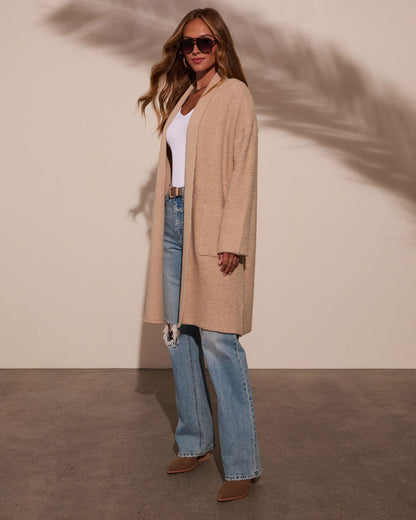 Sweet Side Curled Knit Duster