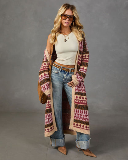 Snug Society Knit Abstract Cardigan
