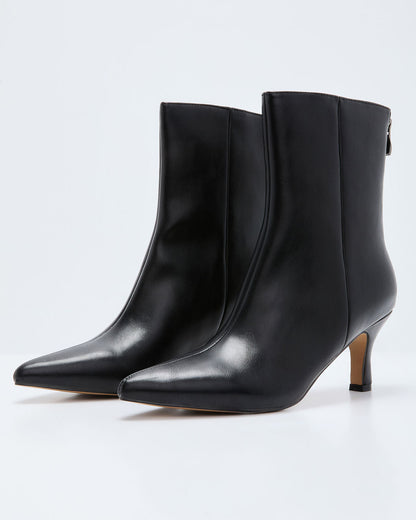 Franie Vegan Leather Kitten Heel Bootie