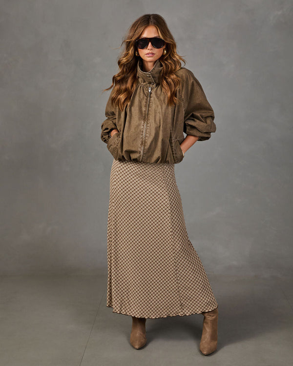 Tawney Plaid Midi Skirt
