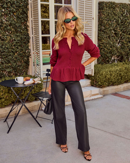 Willie Knit Peplum Hem Cardigan