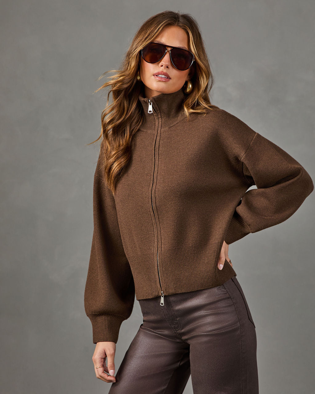 Soft Darling Knit Funnel Neck Sweater