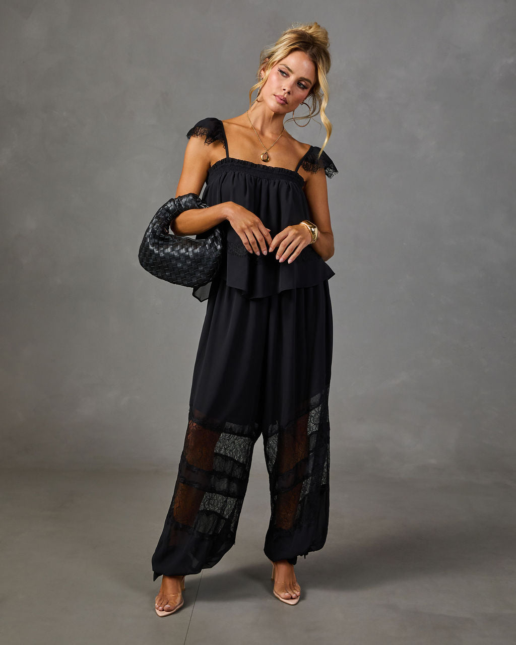 Izzy Lace Trim Tank Sleeveless Top