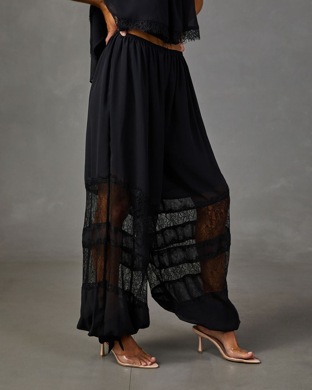 Izzy Crepe Lace Panel Joggers