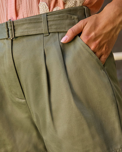 Roam Ready Cotton Belted Shorts