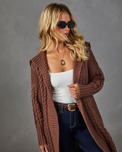 Familiar Feeling Cable Knit Cardigan