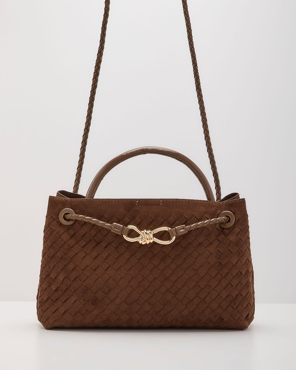 Vita Woven Faux Suede Crossbody Bag