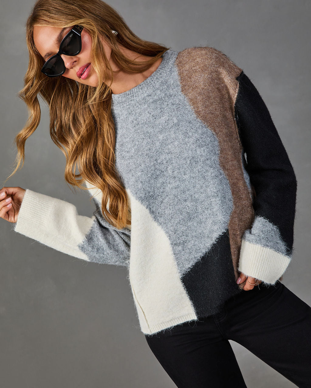 Warm Dusk Knit Abstract Sweater