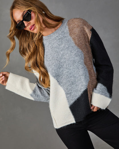 Warm Dusk Knit Abstract Sweater