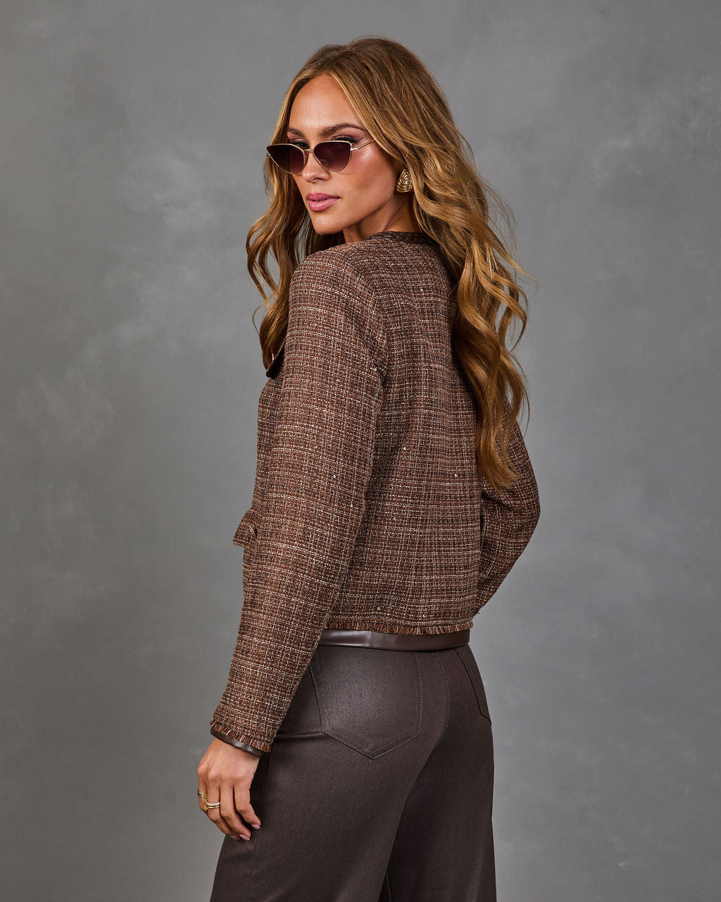 Sienna Sky Tweed Sequin Jacket