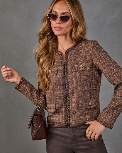 Sienna Sky Tweed Sequin Jacket