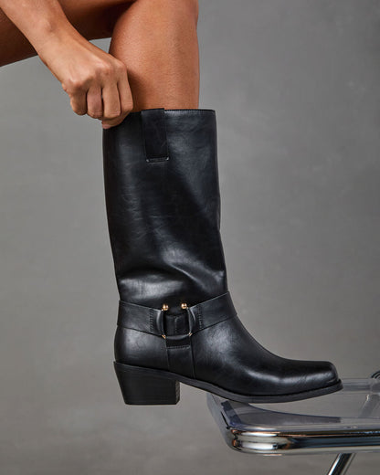 Lanor Vegan Leather Moto Boots