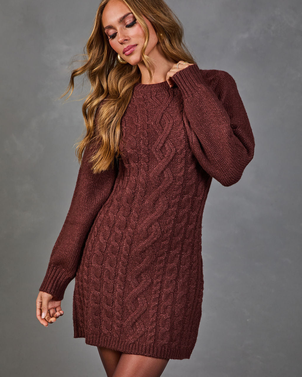 Roxy Cable Knit Mini Dress
