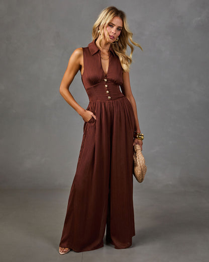 Sweet on Sundays Collared Jumpsuit