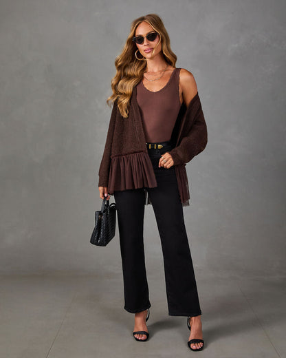Marlee Knit Tulle Hem Cardigan