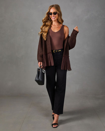 Marlee Knit Tulle Hem Cardigan