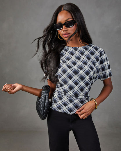 Jayde Plaid Short Sleeve Top
