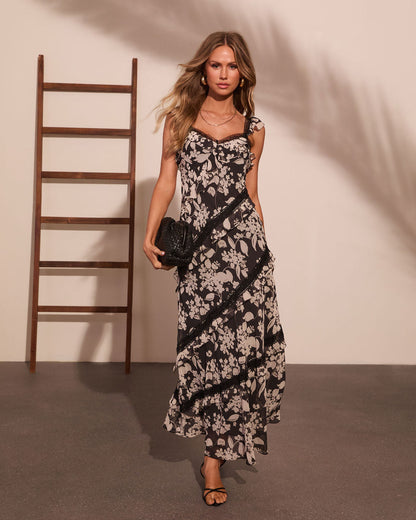 Slow Blooming Tiered Floral Maxi Dress