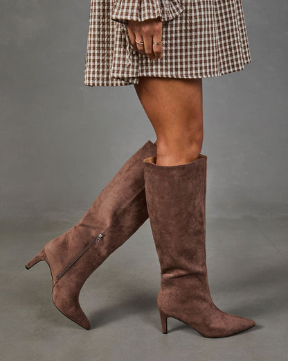 Vander Faux Suede Knee High Boots