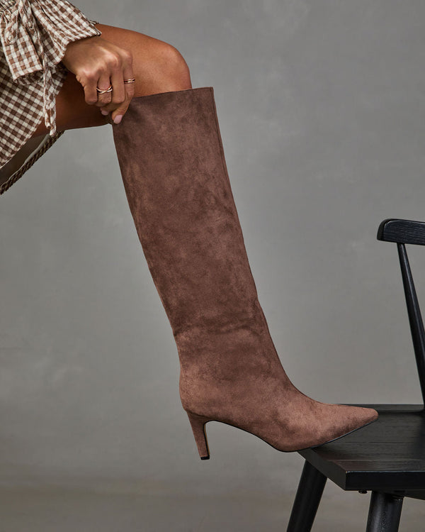 Vander Faux Suede Knee High Boots