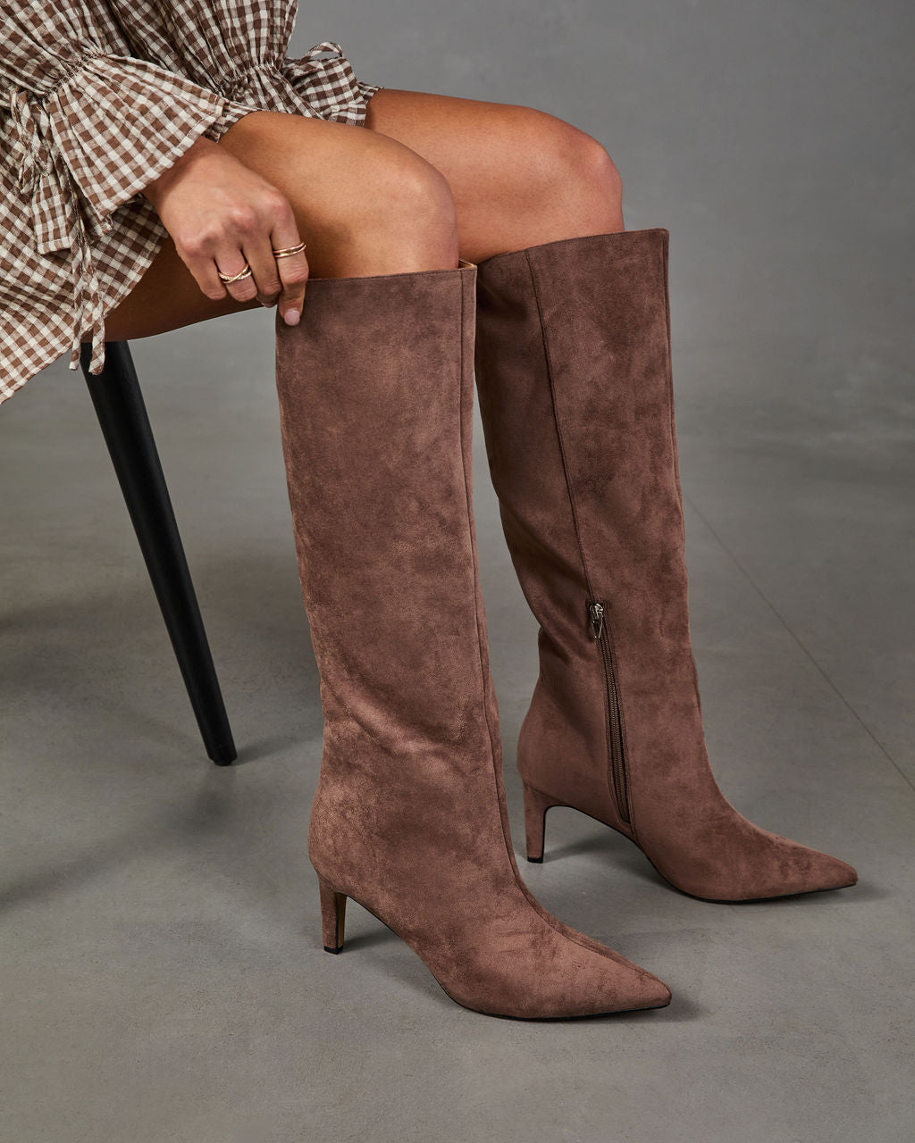 Vander Faux Suede Knee High Boots