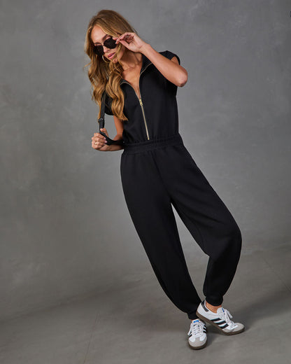 Gate Check Half Zip Soft Form Jumpsuit