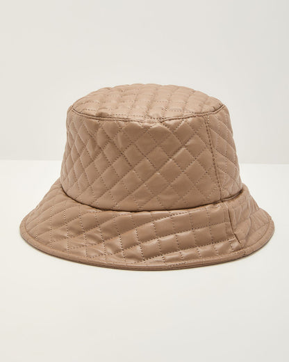 Cela Quilted Vegan Leather Bucket Hat