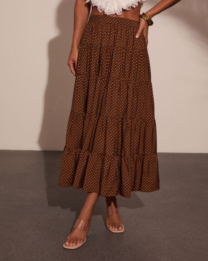 Timeless Allure Polka Dot Midi Skirt