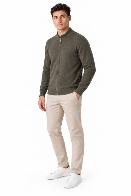 Men's Merino Wool Zip Cardigan | Glitz & Fashion