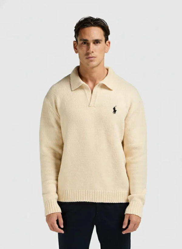 Heavy Knit Polo - Dark Grey